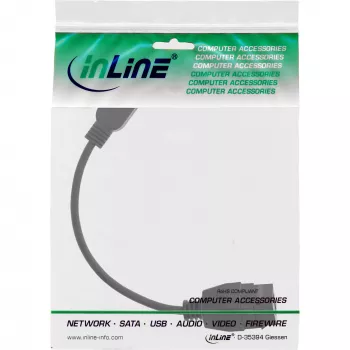 USB 3.2 Gen1 -adapterikaapeli InLine 76206C 0,2 m USB A -pistoke Keystone-liitäntään