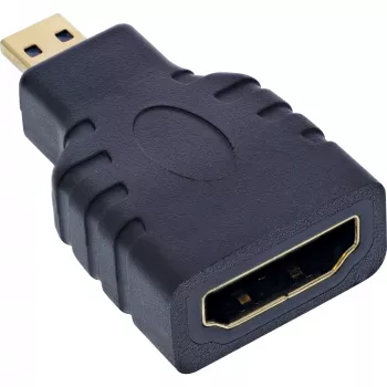 InLine HDMI-adapteri HDMI-A-liitäntä / HDMI-D-pistoke, 4K/60Hz, kullattu