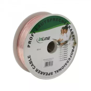 InLine kaiutinkaapeli 2x 0,75mm² CCA läpinäkyvä 50 m
