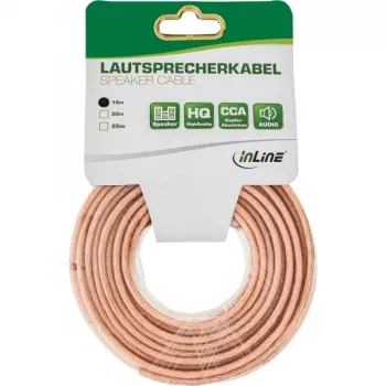Kaiutinkaapeli InLine 98310T 2x 2,5mm² CCA läpinäkyvä 10 m