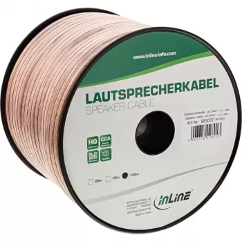 InLine kaiutinkaapeli 2x 2,5mm² CCA läpinäkyvä 100 m