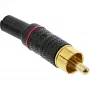 InLine RCA metallipistoke juotettava, musta, punainen rengas, 6 mm kaapelille