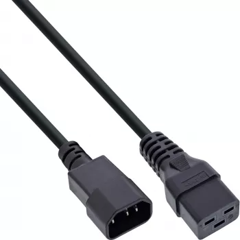 InLine virtasovitinkaapeli, IEC-60320 C14 – C19, 3x1,5mm², max. 10A, 2m