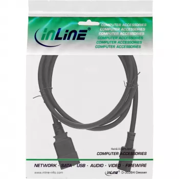InLine virtasovitinkaapeli, IEC-60320 C20 – C13, 3x1,5mm², max. 10A, 2m