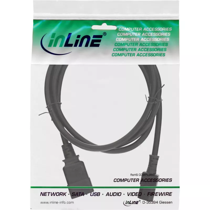 InLine virtasovitinkaapeli, IEC-60320 C20 – C13, 3x1,5mm², max. 10A, 2m
