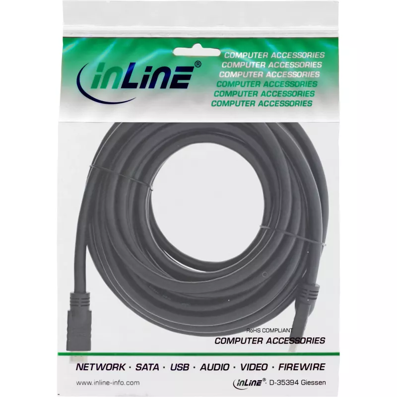 InLine HiD High Speed HDMI -kaapeli Ethernetillä, 4K2K, M/M, kullatut kontaktit, 12,5 m