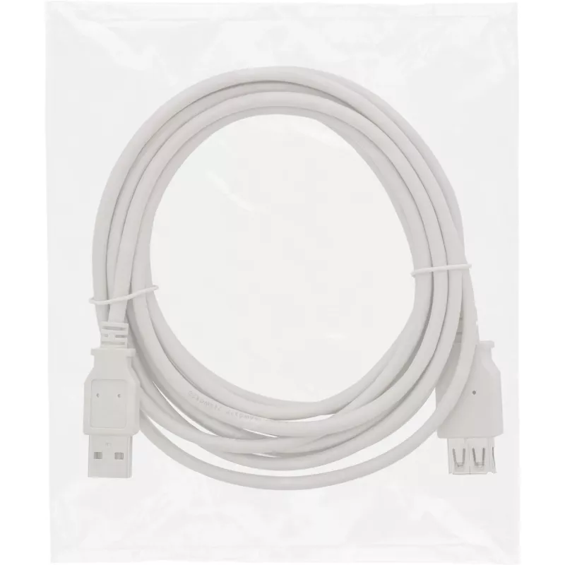 InLine USB 2.0 jatkokaapeli Type-A uros / naaras, beige, 3 m, Bulk