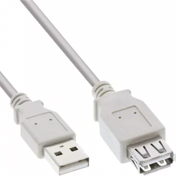 InLine USB 2.0 jatkokaapeli Type-A uros/naaras, beige, 1,8 m, Bulk