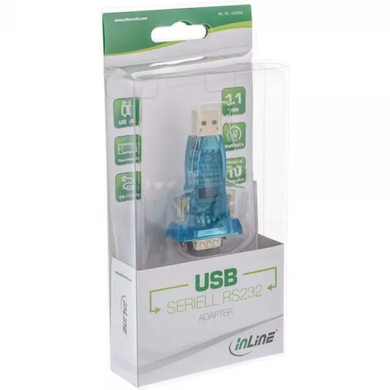 InLine USB-RS232-sovitin USB A - 9-pin Sub-D USB-jatkokaapeli 0,8 m