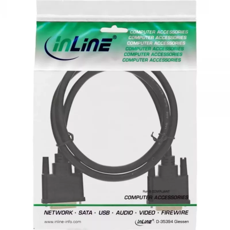 InLine DVI-D-kaapeli Premium 24+1 uros/uros Dual Link kullattu 1 m 17771P