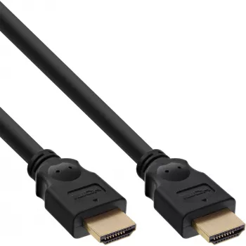 InLine HDMI-kaapeli, High Speed HDMI -kaapeli, M/M, musta, kullatut kontaktit, 15 m
