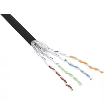 InLine S/FTP PiMF Cat.6 -verkkokaapeli musta AWG27 PVC CU 100 m