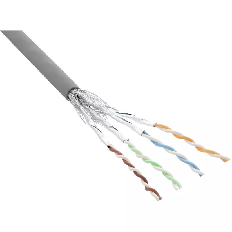 InLine S/FTP PiMF Cat.6 -verkkokaapeli harmaa AWG27 PVC CU 100 m
