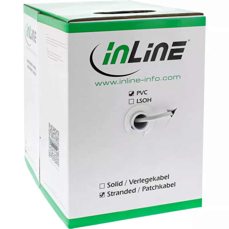 InLine SF/UTP Cat.5e AWG26 CCA PVC -verkkokaapeli valkoinen 100 m