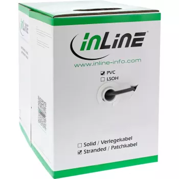 InLine SF/UTP Cat.5e AWG26 CCA PVC -verkkokaapeli musta 100 m