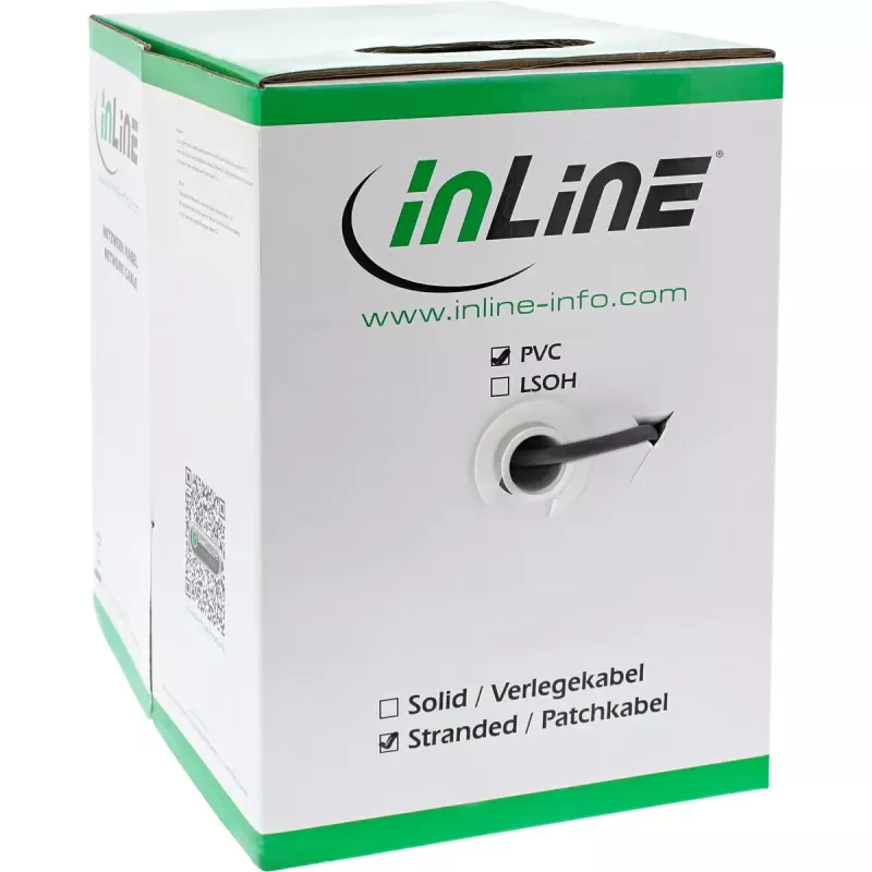 InLine SF/UTP Cat.5e AWG26 CCA PVC -verkkokaapeli musta 100 m
