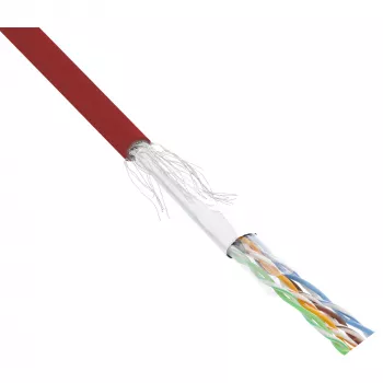 InLine SF/UTP Cat.5e AWG26 CCA PVC -verkkokaapeli punainen 100 m