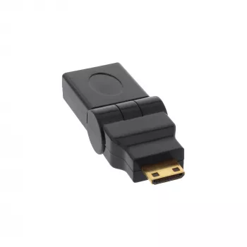 InLine 17690M HDMI-sovitin HDMI A -liitin / HDMI C -pistoke taitettava kullattu