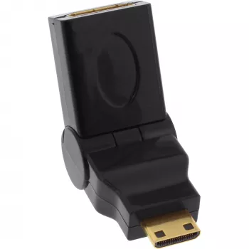InLine 17690M HDMI-sovitin HDMI A -liitin / HDMI C -pistoke taitettava kullattu
