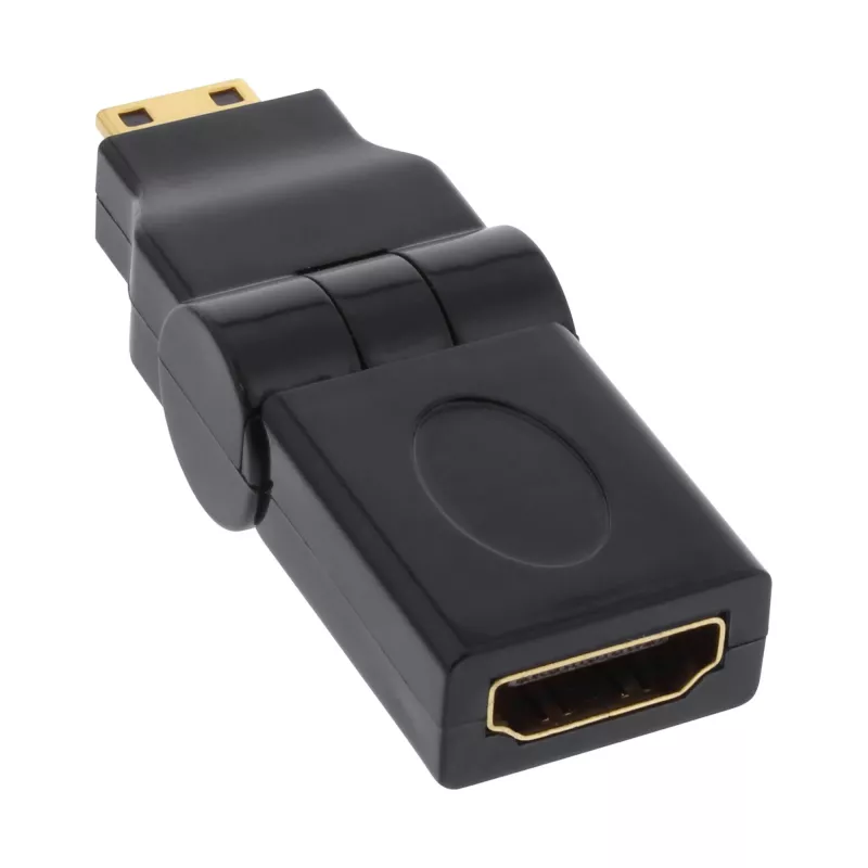 InLine 17690M HDMI-sovitin HDMI A -liitin / HDMI C -pistoke taitettava kullattu