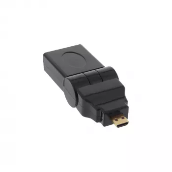 InLine 17690L HDMI-sovitin tyyppi A -liitin / D-pistoke kääntyvä kullattu