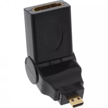 InLine 17690L HDMI-sovitin tyyppi A -liitin / D-pistoke kääntyvä kullattu