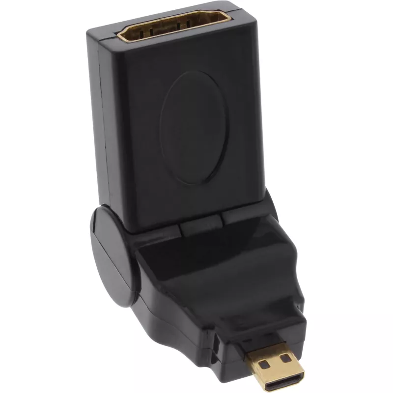 InLine 17690L HDMI-sovitin tyyppi A -liitin / D-pistoke kääntyvä kullattu