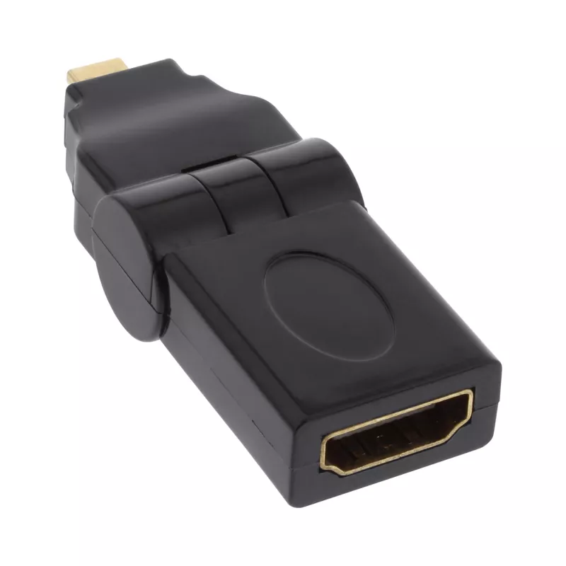 InLine 17690L HDMI-sovitin tyyppi A -liitin / D-pistoke kääntyvä kullattu