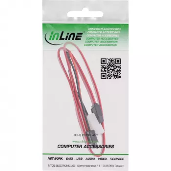 InLine Slimline SATA -kaapeli, ohut SATA 13-pin (7+6) kaapelipuoli SATA+virta, 0,4 m