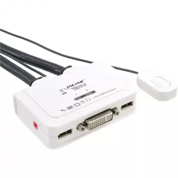 InLine KVM-kytkin 2 porttia DVI-D USB äänellä