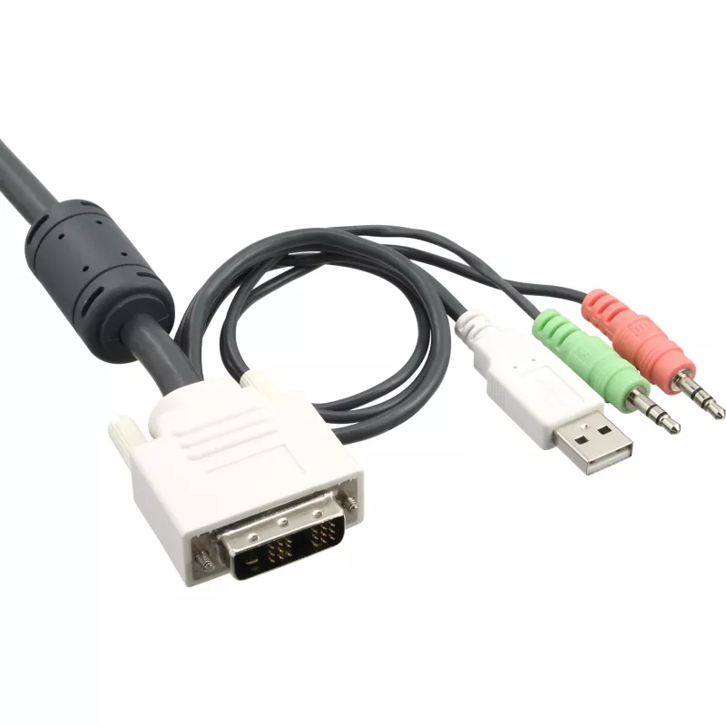 InLine KVM-kytkin 2 porttia DVI-D USB äänellä
