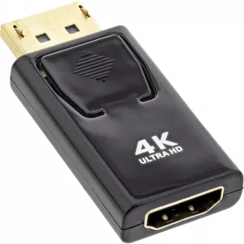 InLine konvertteri DisplayPort-pistoke / HDMI-liitin, 4K/60Hz, äänellä