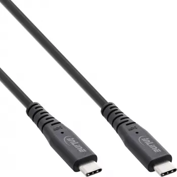 InLine USB4-kaapeli, USB-C pistoke/pistoke, PD 240W, 8K60Hz, TPE musta 1,5 m