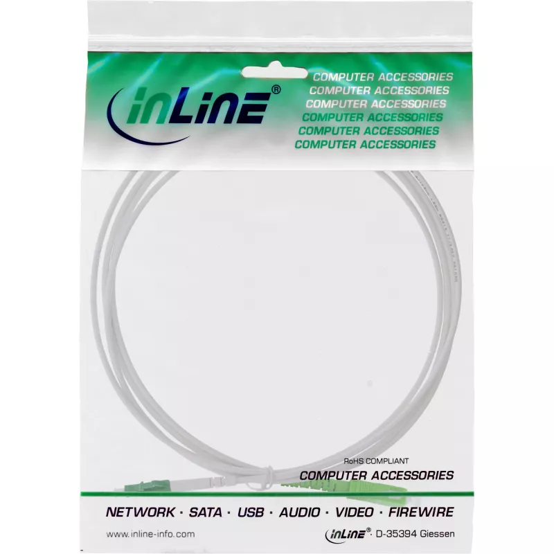 Kuitu-simplexkaapeli InLine LC/APC (8°) - SC/APC (8°) 9/125 µm OS2, 40 m