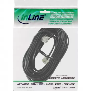 InLine modulaarinen kaapeli RJ11 uros/uros 6P4C 10 m