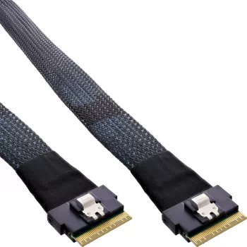 InLine ohut SAS-kaapeli, SFF-8654 8X - SFF-8654 8X, 48 Gb/s, 0,75 m