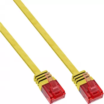 InLine litteä ultraslim-patchkaapeli U/UTP Cat.6 gigabitin tuki keltainen 7 m