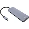 InLine USB 3.2 Gen.2 -keskitin, 4x USB-C + 3x USB-A, PD 100W, alumiini, harmaa