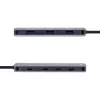 InLine USB 3.2 Gen.2 -keskitin, 4x USB-C + 3x USB-A, PD 100W, alumiini, harmaa