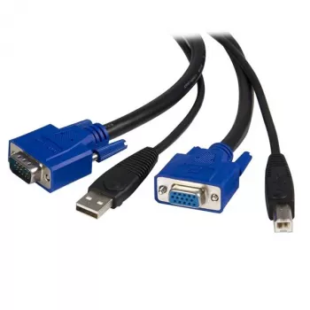 StarTech.com 6 ft 2-in-1 USB KVM -kaapeli, 1,8 m, VGA, musta, USB, USB A + VGA, USB B + VGA