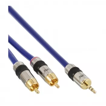 InLine äänikaapeli Premium 2x RCA-uros / 3,5 mm uros kullattu 7 m