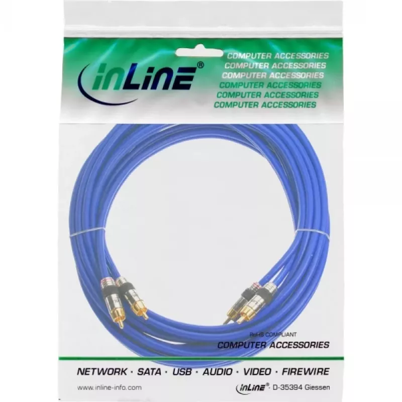 InLine Premium RCA-äänikaapeli 2x RCA-uros / uros kullattu 7 m