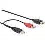 USB 2.0 Y-kaapeli 2x Type-A-uros / naaras InLine 34510Z 0,2 m