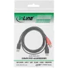 USB 2.0 Y-kaapeli 2x Type-A-uros / naaras InLine 34510Z 0,2 m