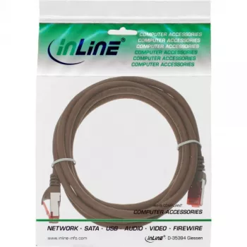 InLine kytkentäkaapeli S/FTP PiMF Cat.6 250MHz PVC kupari ruskea 25m