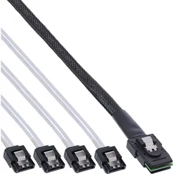 InLine SAS-kaapeli Mini SAS SFF8087 4x SATA suora OCR 1 m