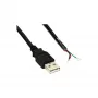 InLine USB 2.0 -kaapeli Type-A-uros / avoin pää, musta, 2 m