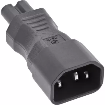 InLine verkkoadapteri IEC 60320 C14 - C7, 3-napainen IEC-tulo 2-napaiseen