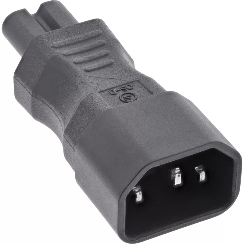 InLine verkkoadapteri IEC 60320 C14 - C7, 3-napainen IEC-tulo 2-napaiseen