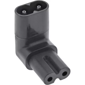 InLine verkkosovitin IEC 60320 C8 / C7, ylös/alas kulma, 2-napainen